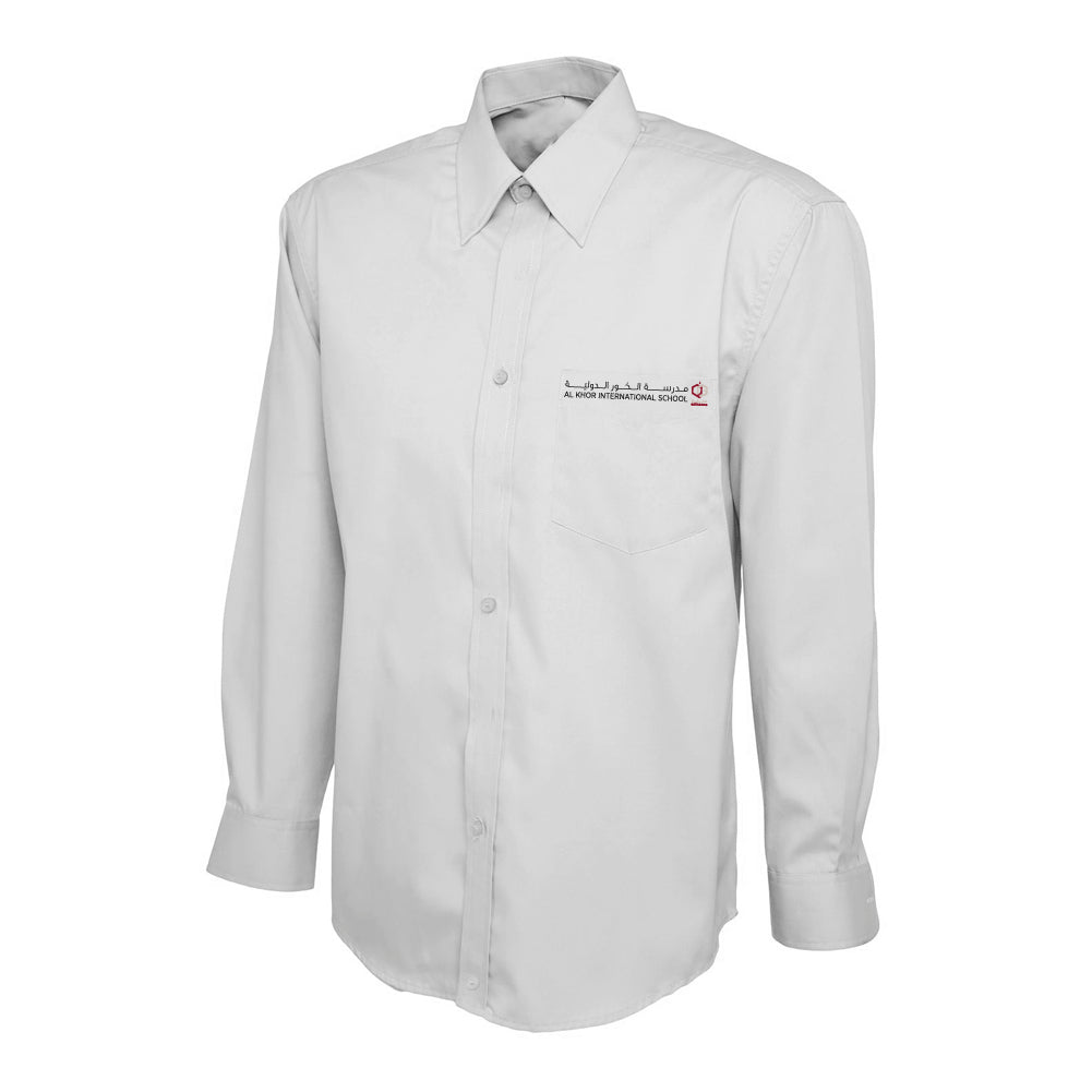 white long sleeve polyester shirt